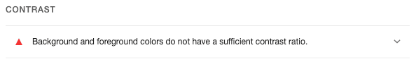 googleのlighthouseででるエラー文「 Background and foreground colors do not have a sufficient contrast ratio.」